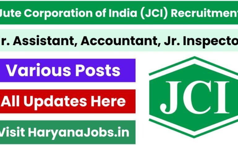 JCI Recruitment 2024 Jr. Assistant, Accountant, Jr. Inspector Posts CBT Syllabus OUT, Exam Date, Admit Card Latest Update