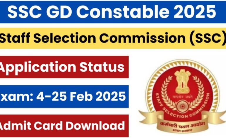 SSC GD Constable Exam Date 2025 OUT; Admit Card, Application Status, All Latest Updates Given Here