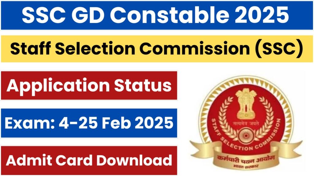 SSC GD Constable Exam Date 2025 OUT; Admit Card, Application Status, All Latest Updates Given Here