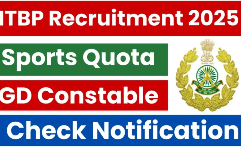 ITBP GD Sports Quota Recruitment 2025: Apply for 133 Constable (GD) Vacancies